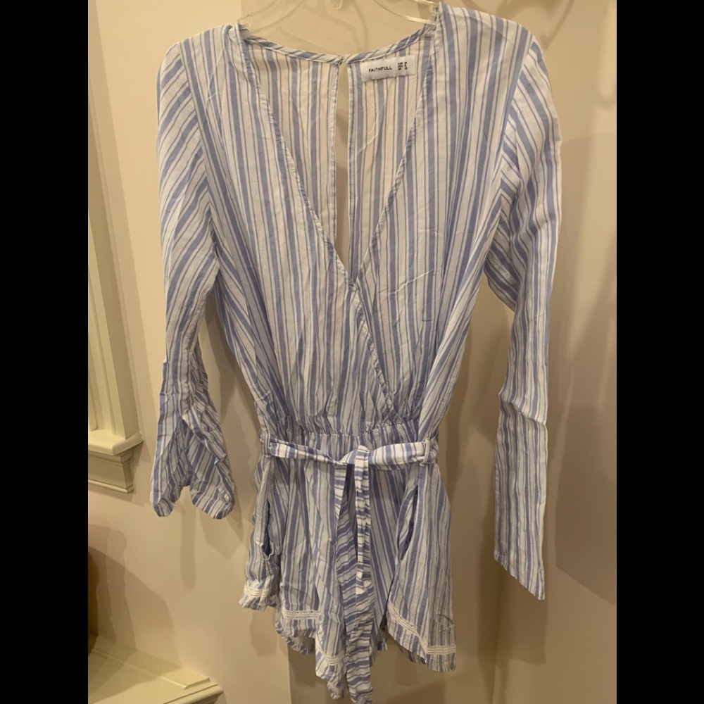 Faithfull the Brand Blue/white Cotton Romper Size 8